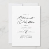 Invitation Célébration de retraite en écriture élégante moder (Devant)