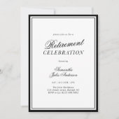 Invitation Célébration de retraite en écriture élégante moder (Devant)