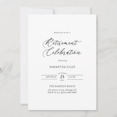 Invitation Célébration de retraite en écriture élégante moder (Devant)