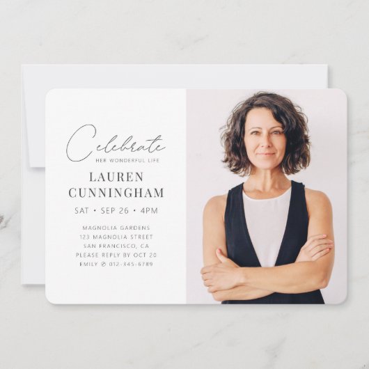 Invitation Célébration de sa merveilleuse vie moderne simple  (Devant)