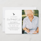 Invitation Célébration de Sa Vie Mémorial Photo moderne (Devant)