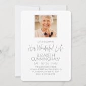 Invitation Célébration de Sa Vie Mémorial Photo moderne (Devant)