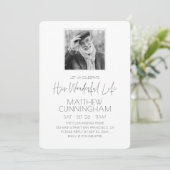 Invitation Célébration de sa vie Mémorial Photo moderne (Debout devant)