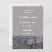 Invitation Célébration de service de vie Libellule Gouttes de (Dos)