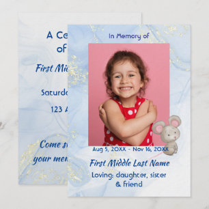 Invitation Célébration de service de vie Mignon Souris Enfant