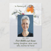 Invitation Célébration de service de vie  Rouge-gorge anglais (Devant)