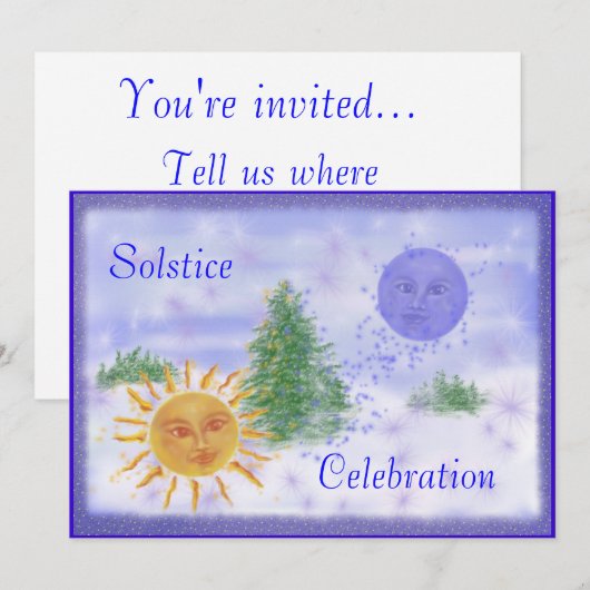Invitation Célébration de solstice (Devant / Derrière)