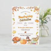 Invitation Célébration de Thanksgiving à l'aquarelle (Debout devant)