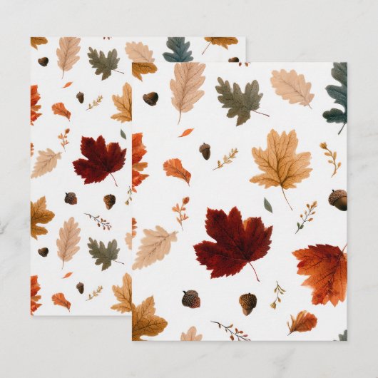 Invitation Célébration de Thanksgiving des feuilles d'automne (Devant / Derrière)