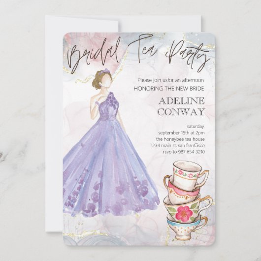 Invitation Célébration de thé de mariage (Devant)