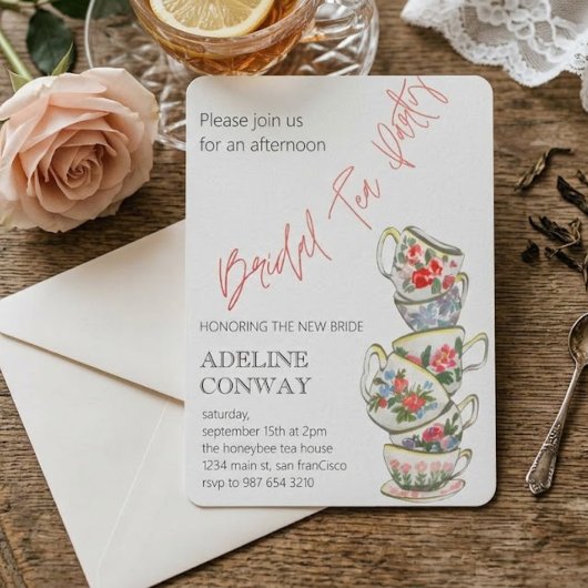 Invitation Célébration de thé de mariage