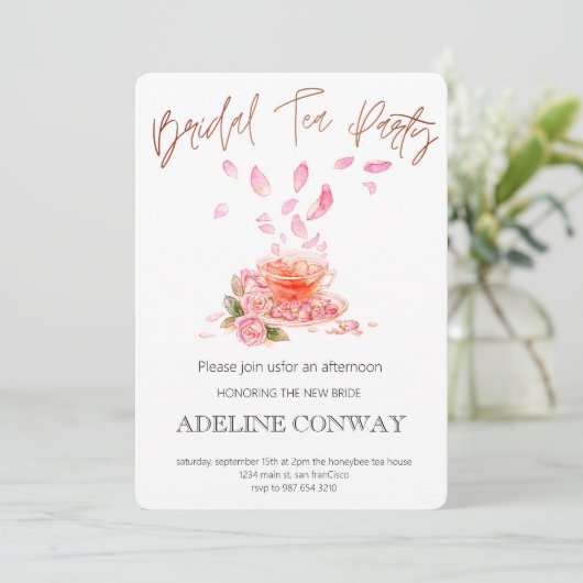 Invitation Célébration de thé de mariage (Debout devant)