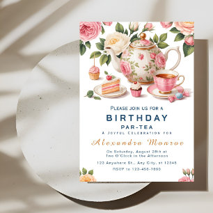 Invitation Célébration de thé floral fantaisiste