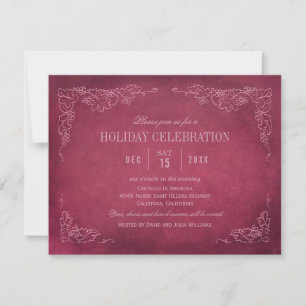 Invitation Célébration de vacances de vin de Bourgogne élégan