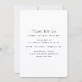 Invitation Célébration de vie avec photo et écriture moderne (Dos)