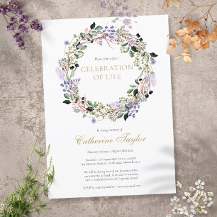 Invitation Célébration de vie funéraire aux fleurs de lavande
