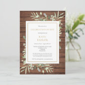 Invitation Célébration de vie funéraire de verdure de bois ru (Debout devant)