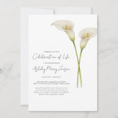 Invitation Célébration de vie funéraire du calla lily (Devant)