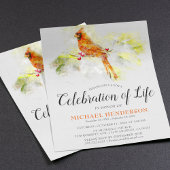 Invitation Célébration de vie funéraire du cardinal à l'aquar