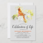 Invitation Célébration de vie funéraire du cardinal à l'aquar (Devant)