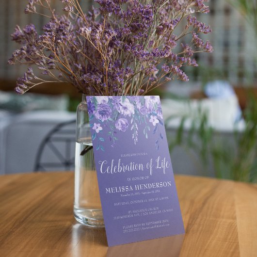 Invitation Célébration de vie funéraire du cardinal floral po