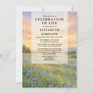 Invitation Célébration de vie funéraire Fleur Ne m'oubliez pa