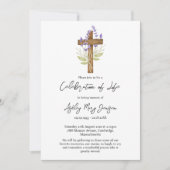 Invitation Célébration de vie funéraire Lavender Cross (Devant)