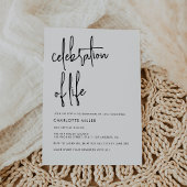 Invitation Célébration De Vie Moderne Boho Simple Script