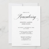 Invitation Célébration de vie moderne Mémorial Funérailles Ph (Dos)