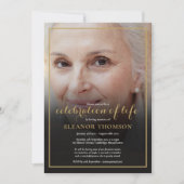 Invitation Célébration de vie photo funéraire élégante (Devant)