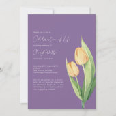 Invitation Célébration de vie simple de tulipes Funérailles (Devant)