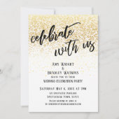 Invitation Célébration décontractée avec notre Confetti doré (Devant)