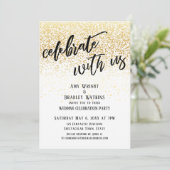 Invitation Célébration décontractée avec notre Confetti doré (Debout devant)
