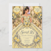 Invitation Célébration des 16 ans douce jaune (Devant)