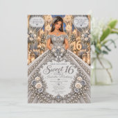 Invitation Célébration des 16 ans Silver Sweet (Debout devant)