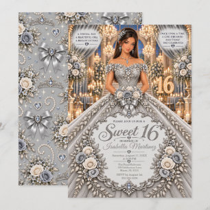 Invitation Célébration des 16 ans Silver Sweet