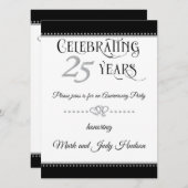Invitation Célébration des 25 ans de mariage (Devant / Derrière)