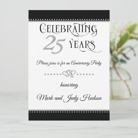 Invitation Célébration des 25 ans de mariage (Debout devant)