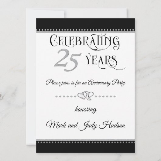 Invitation Célébration des 25 ans de mariage (Devant)