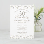 Invitation Célébration des 30 ans de mariage Cœurs de perles (Debout devant)