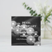 Invitation Célébration des 30 ans de mariage de perle (N&B) (Debout devant)