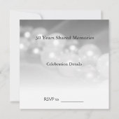 Invitation Célébration des 30 ans de mariage de perle (N&B) (Dos)