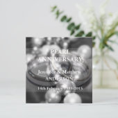 Invitation Célébration des 30 ans de mariage perle (N&B) (Debout devant)