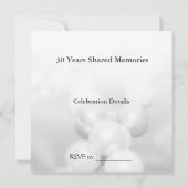 Invitation Célébration des 30 ans de mariage perle (N&B) (Dos)