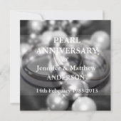 Invitation Célébration des 30 ans de mariage perle (N&B) (Devant)