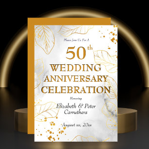 Invitation Célébration des 50 ans de mariage Fête d'or