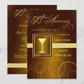 Invitation Célébration des 50 ans de mariage - Moderne (Devant / Derrière)