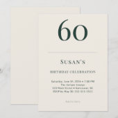 Invitation Célébration des 60 ans Classic Forest & Linen (Devant / Derrière)