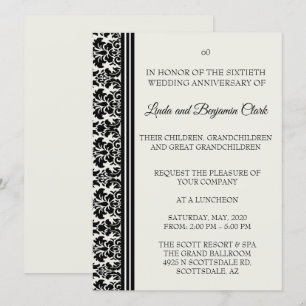 Invitation Célébration des 60 ans de mariage damassé