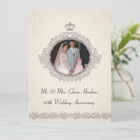 Invitation Célébration des 60 ans de style victorien (Debout devant)